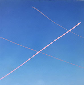 Image of the painting, Three Contrails East by Glen Hansen